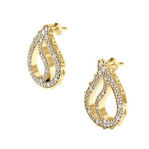High Pave Royal Earrings in 18K Yellow Gold