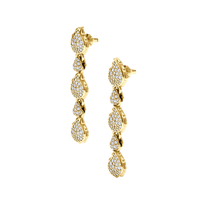 High Pave Classic Dangles in 18K Yellow Gold