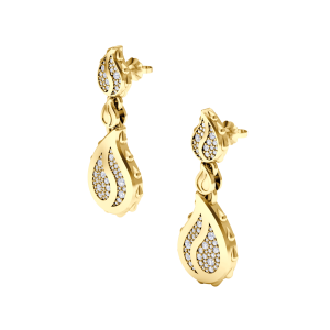 Signature Grand Duo Drop Earrings in 18K Yellow Gold