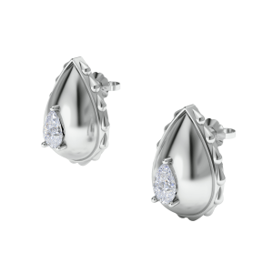 Rain Grand Earrings in 18K White Gold