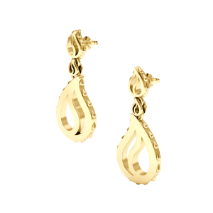High Pure Royal Drop Earrings in 18K Yellow Gold