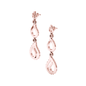 High Pure Royal Duo Dangles in 18K Rose Gold