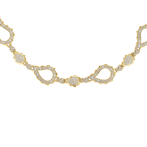 High Pave Grand Duo Necklace in 18K Yellow Gold