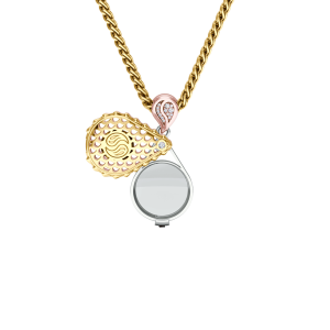 Royal Signature Collector's Loupe Pendant in 18K Tricolor Gold