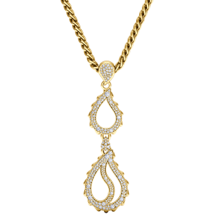 High Pave Royal Duo Pendant in 18K Yellow Gold